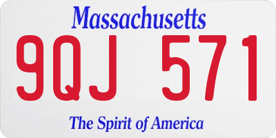 MA license plate 9QJ571