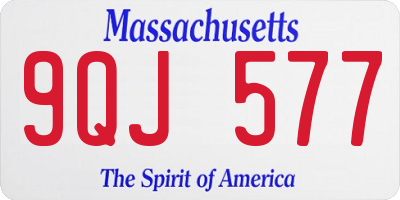 MA license plate 9QJ577