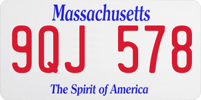 MA license plate 9QJ578