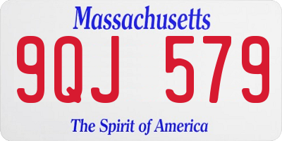 MA license plate 9QJ579