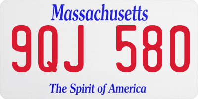 MA license plate 9QJ580