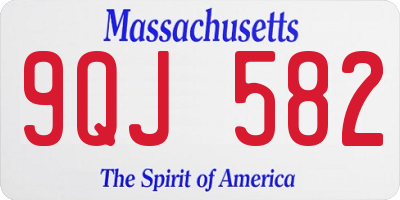 MA license plate 9QJ582