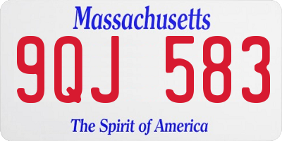 MA license plate 9QJ583