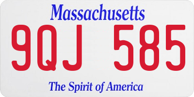 MA license plate 9QJ585