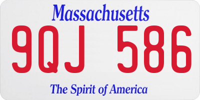 MA license plate 9QJ586