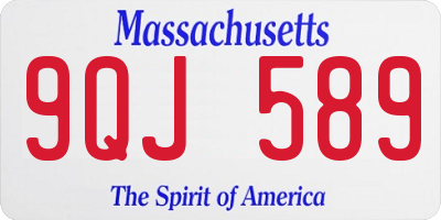 MA license plate 9QJ589