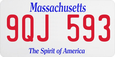 MA license plate 9QJ593