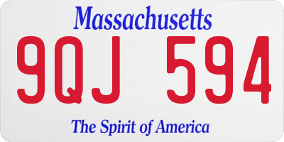 MA license plate 9QJ594