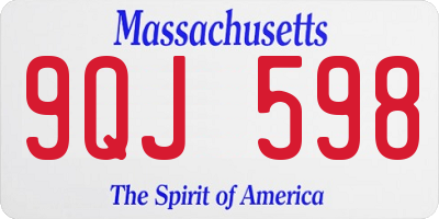 MA license plate 9QJ598