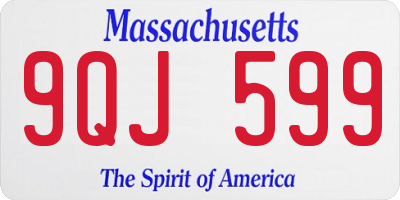 MA license plate 9QJ599