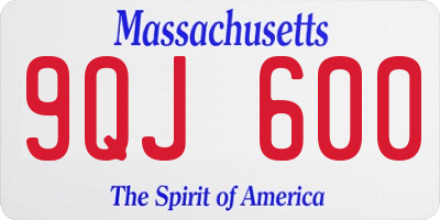 MA license plate 9QJ600