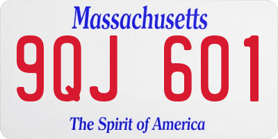 MA license plate 9QJ601