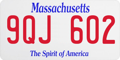 MA license plate 9QJ602