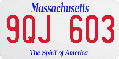 MA license plate 9QJ603