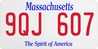 MA license plate 9QJ607
