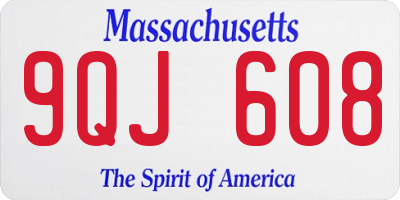 MA license plate 9QJ608