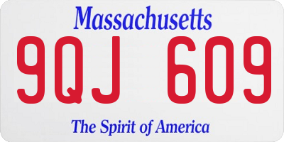 MA license plate 9QJ609