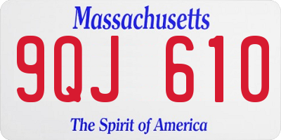 MA license plate 9QJ610