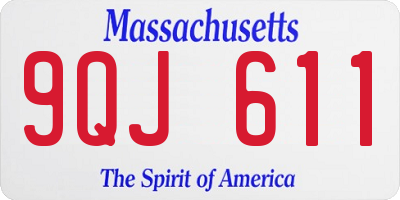 MA license plate 9QJ611