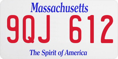 MA license plate 9QJ612