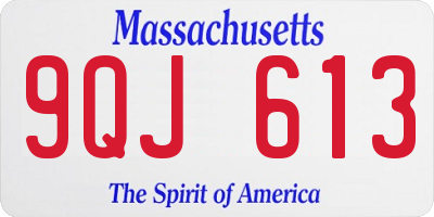 MA license plate 9QJ613