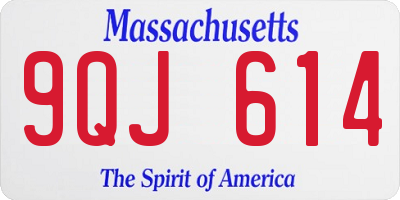 MA license plate 9QJ614