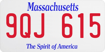 MA license plate 9QJ615