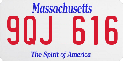 MA license plate 9QJ616