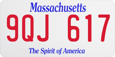 MA license plate 9QJ617