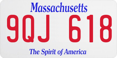 MA license plate 9QJ618
