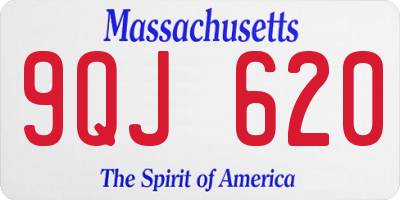 MA license plate 9QJ620