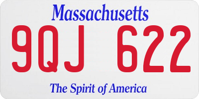 MA license plate 9QJ622
