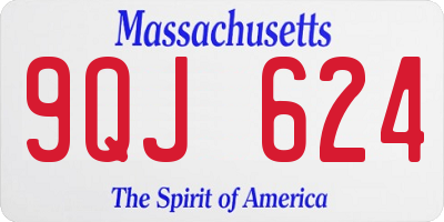 MA license plate 9QJ624