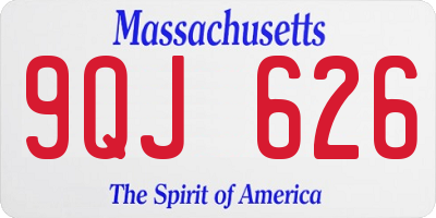 MA license plate 9QJ626