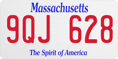 MA license plate 9QJ628