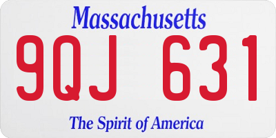 MA license plate 9QJ631