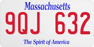 MA license plate 9QJ632