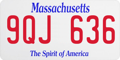 MA license plate 9QJ636