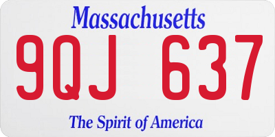 MA license plate 9QJ637