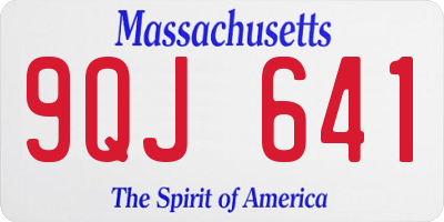 MA license plate 9QJ641