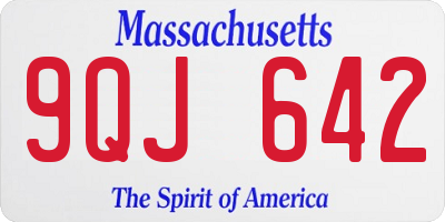 MA license plate 9QJ642