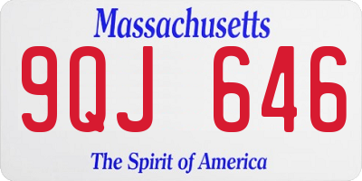 MA license plate 9QJ646