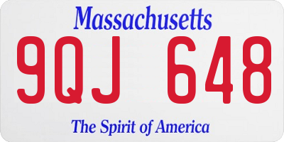 MA license plate 9QJ648