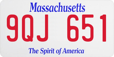 MA license plate 9QJ651