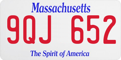 MA license plate 9QJ652