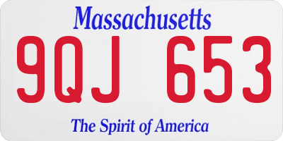 MA license plate 9QJ653