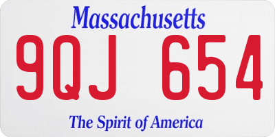 MA license plate 9QJ654
