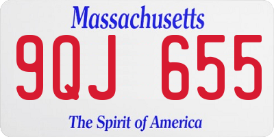 MA license plate 9QJ655