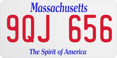 MA license plate 9QJ656