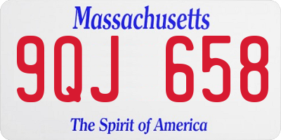 MA license plate 9QJ658